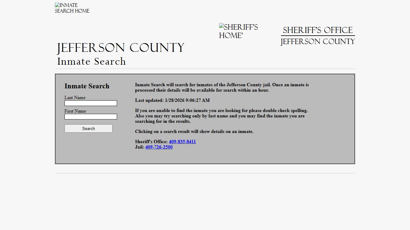 Jefferson County Inmate Search